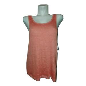 New FREE PEOPLE Top Women's Size S Coral Break Of Dawn Cross Back Pullover Tank